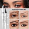 Microblading Tattoo Eyebrow Pencil, 2024 New Magic Eyebrow Pencil 3d waterproof, 4-Tipped Microblading Eyebrow Pen Long-Lasting Natural Fine Stroke Eyebrow Pencil (Dark Brown)