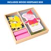 Peppa Pig Magnetic Wood Dress Up Doll. Includes 26 Colorful Magnetic Wood Pieces and Wooden Storage Box. Encourages Creative Play with Mix and Match Fun for Preschoolers and Kids Ages 3 and over.