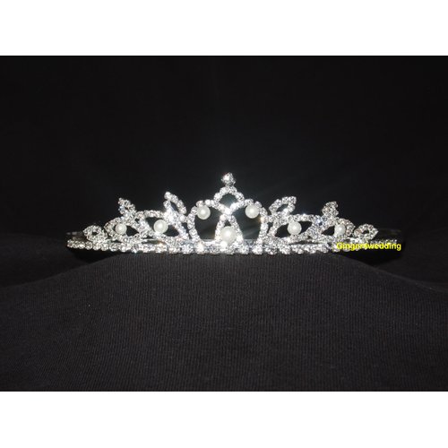 Shop Ginger Wedding Pearls Bridal Tiara Wedding Crystals Rhinestones Pearls Crown Prom Party 6575