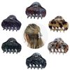 Carede Tortoise Shell Hair Claw Clips, 2.4 Inch Medium Size Acrylic Hair Banana Barrettes, Non-slip Strong Hold French Jaw Clips,Leopard print Stylish Hair Clamps for Women Girls,Pack of 6