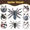SCAHOW Realistic Fake Spiders, 2pcs Plastic Spider Toys Figures with Giant Whiteknee Tarantula, Educational Insect Animal Figures for Kids Toddlers, Halloween Decoration Prank Props