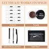 Eyebrow Stamp Stencils SET with 10 Reusable Eyebrow Stencils, 1 Dual Ended Brush and 1 Sponge Applicator, Long-Lasting Waterproof Eyebrow Kit
