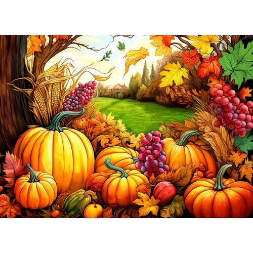 Springbok's Fall Harvest Celebrates The Color and Bounty of The Fall in This 500 Piece Puzzle for Adults and Families