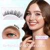 GAQQI Self Adhesive Eyelashes Clusters, No Glue Lash Clusters 10-16mm Wispy & Wet Cluster Lashes, No Band Press On Lashes, More Comfortable & Stronger Hold (Rabbit）