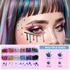 Teenitor Face Glitter with Face Gems Face Glue for Women, Face Pearls & Body Glitter Set for Makeup, Hair Glitter Face Jewels with Wax Pencil, Red Glitter Sparkles Rhinestones for Face