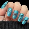 Maniology Kiss a Shark Nail Stamping Plate, Sharky Nail Art Designs, Sharks and Sea Creatures Manicures