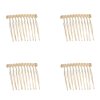 Ruwado 4 Pcs Hair Side Comb 10 Teeth Elegant Small Veil Wire Metal Hair Clips Twist Hair Barrettes Accessories for Women Girls Bridal Wedding Parties Hair Decorative Supplies (KC Gold)