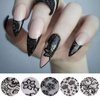 10 Rolls Retro Holographic Nail Foil Transfer Stickers Black Lace Laser Foils Nail Art Supplies Starry Paper Designs for Acrylic Decorations Women DIY Nail Arts Manicure Wraps Charms