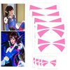 Cosplay Face Temporary Tattoos, 12 Tattoos Overwatch DVa Face Tattoo Stickers 2 Sizes Pink