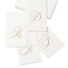 Caspari White Pearl Paper Linen Guest Towels, Monogram Initial B, Pack of 24