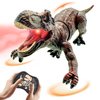 Remote Control Dinosaur Toys for Kids 3-5, 5-7, 8-12, 10-12, Electronic RC T Rex Dino Robot Toy for Boys, Top Christmas & Birthday Gifts for 6 7 8 9 10 11 & 12 Year Old Boys (Color: Brown)