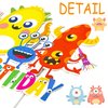 Monster Birthday Cake Topper Monster Bash Birthday Party Supplies Little Monster Cake Decorations for Kids Cartoon Monster Theme Birthday Party Baby Shower Cake Decorations Supplies