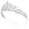 2 Pack Princess Peach Tiana Crown, Fairy Godmother Rapunzel Costume Tiara - Vofler Silver Coronas para 15 Años Headband for Princess Bride Diaries Party Quinceanera Prom Wedding Birthday Girls Women