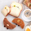 Caaaat Butter Croissant Bread Plush, Cute Stuffed Bread Croissant Plushies, Funny Food Toys Decor Pillow, Stuffed Toy Squishy Plushies for Boys & Girls