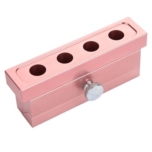 12.1 Dual Uses Lipstick, DIY Lip Balm Maker 2/4/6 Cavity Household Beauty Lipstick Tool, Rose Gold Aluminum Alloy Maker Molding Tool (4 holes)