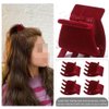 Beaupretty 4pcs Ponytail Artifact Mini Barrettes Women Jaw Clips Hair Claw Clip Goody Hair Clips for Women Small Jaw Clips for Hair Tiara Red Small Hair Catch The Side Velvet Miss
