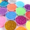 Extra Fine Glitter Powder for Craft, 24 Colors Holographic Cosmetic Laser Glitter for Nail Body Eye Hair Face Lip Gloss, Iridescent Glitter Powder for Tumbler and Makeup (24 Fine)