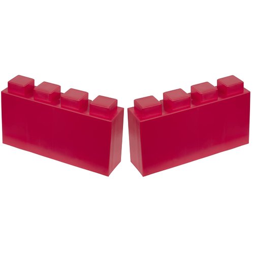 EverBlock 12' x 3' Line Half Plastic Modular Block Bulk Pack | Giant Building Blocks | Easy to Connect & Reuse | Indoor & Outdoor Use | Build Displays & Structures | Red