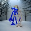 POPRORE 2 PCS Siren Head Plush Toy Built-in Steel Wire Limbs Movable Plush Toy Night Light Street Lamp Toy Glow in The Dark Plush Toy Christmas Halloween Birthday Party Toy (Klein Blue)