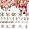 COOSLIM 30PCS Christmas Snowflake Nail Charms, Silver Snowflake Nail Art Charms for Acrylic Nails, 3D Alloy Snowflake Charms for Women Manicure DIY Crystals Winter Christmas Nails S3