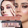WYBLZPXZ 12 Colors Naked Nude Colors Eyeshadow Palette,Matte Blendable Shimmer Eyeshadow Pallete Natural Smooth Texture Pigmented Long Lasting Waterproof Smokey Eye Shadow Palette Makeup(Shimmer)