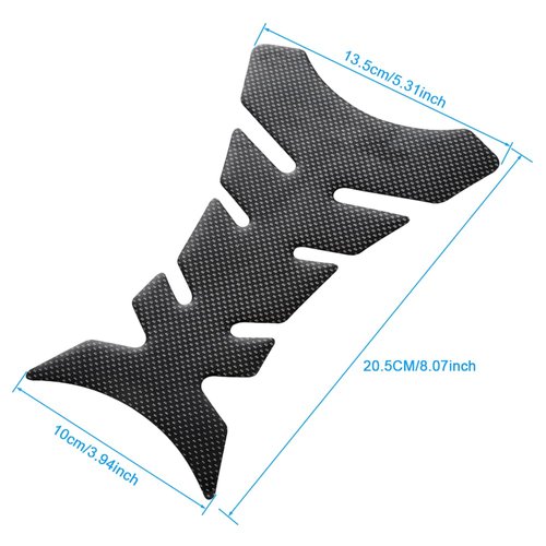 Mtsooning Motorcycle Tank Pad, Universal Fuel Tank Sticker, 3D Rubber Gas Oil Protector Self-Adhesive and Waterproof Replacement for Suzuki Kawasaki Ducati