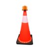 DE-Spark Handheld Emergency LED Solar Powered Strobe Warning Light, Road Construction Cone Traffic Light Flicker Beacon Lamp