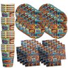 Superhero Comic Book Birthday Party Supplies - Super Hero Birthday for Boys - Super Hero Party Theme - Tableware Set Includes Plates Napkins and Cups - Kit for 16