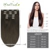 WindTouch Clip In Hair Extensions Human Hair Dark Brown Hair Extensions Remy Hair Extensions 18Inch 70g #2 7PCS