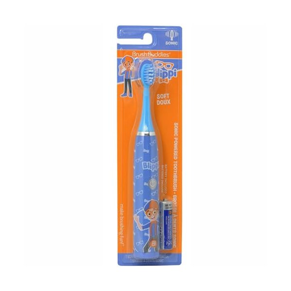 Brush Buddies Blippi Battery Powered Sonic Toothbrush for Kids, Children, Boys, Girls. (Blippi Electric Toothbrush)