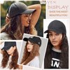 S-noilite Baseball Cap Wig with Hair Extensions 8" Short Curly Wavy Bob Hairstyle Adjustable Hats with Hair Attached for Women Synthetic Brown Wavy Bob Hat Wigs Hair Piece(#10-Ash Brown)