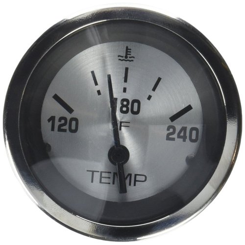 Sierra International 63480P Sterling Scratch Resistant Water Temperature Gauge, 2"