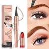 Anifer Liquid Microblading Black Eyebrow Pencil. - Waterproof, Long-Lasting, Natural, 4-Point Fork-Tip Eyebrow Pen（Black 4#）
