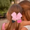 2Pcs Back to School Hair Bow Ties Pink Pencil Hair Ties Big Cute Scrunchies Teen College Elastic Ponytail Holder Cheer Sports Hair Bows for First Day of School Great Holiday Gifts for Students Girls