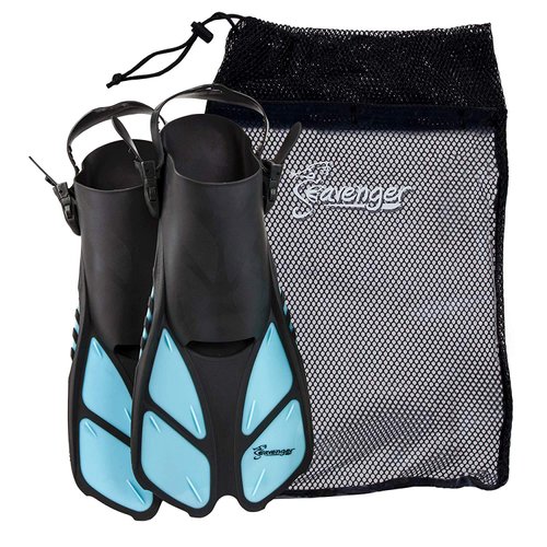 Seavenger Torpedo Snorkeling Fins for Travel (Dodger Blue, S/M)