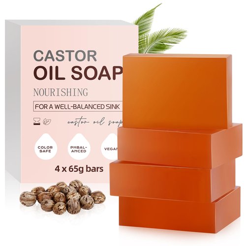 kambuta Castor Oil Organic Shampoo Bar for Hair Growth: Contains Natural Conditioner Like Coconut Oil for Oily & Dry Hair Moisturizing & Strengthening - Vegan Chemical Free