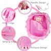 Baby Doll Cradle Bassinet Portable Doll Carrier Carry Bag Doll Bed Cot,Baby Doll Accessories Playset,Soft Pillow Quilt Blanket Bear,for 8-9-10-11-12 Inch Smaller Alive Baby Doll,Pretend Play Toy