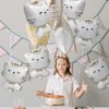 Cartoon Pet Themed Kitten Cat Balloons White Cat Aluminum Balloons Kids Party Supplies Birthday Decoration Baby Showers, 6 Pack 27'' Animal Kitty Cat Helium Mylar Foil Balloons