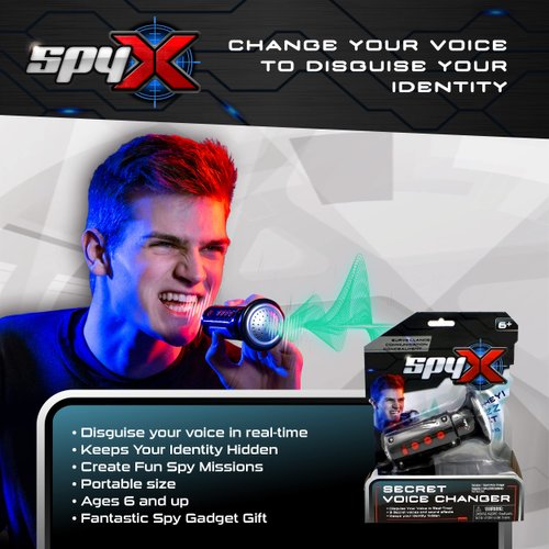 SpyX / Secret Voice Changer. Voice Synthesizer Spy Toy to Disguise Your Voice in Real-time! Junior Secret Agent / Ninja Toy Gadget. Multi-Voice Amplifier Megaphone for Boys & Girls