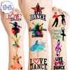 96PCS Dance Dancing Queen Temporary Tattoos Stickers Theme Birthday Party Supplies Decorations Favors Decor Cute Ballet Hip Hop Dancer Tattoo Gifts For Kids Adults Boys Girls Classroom Prizes Carnival