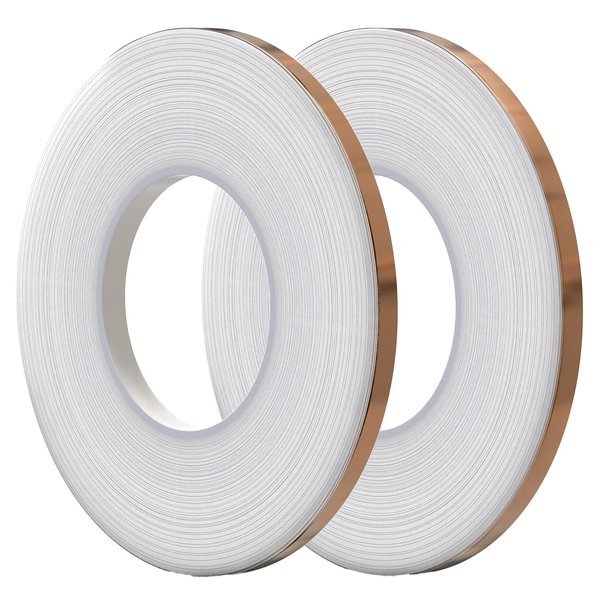 Kraftex Copper Tape [1/4 Inch x 108ft, Pack of 2]. Copper Tape Conductive Adhesive use as Copper Foil Tape for Stained Glass, Copper Tape for Slugs, Copper Shielding Tape for Guitars or Faraday Tape.