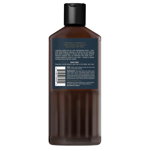 Cremo Rich-Lathering Palo Santo Body Wash for Men, Notes of Bright Cardamom, Dry Papyrus and Aromatic Palo Santo, 16 Fl Oz