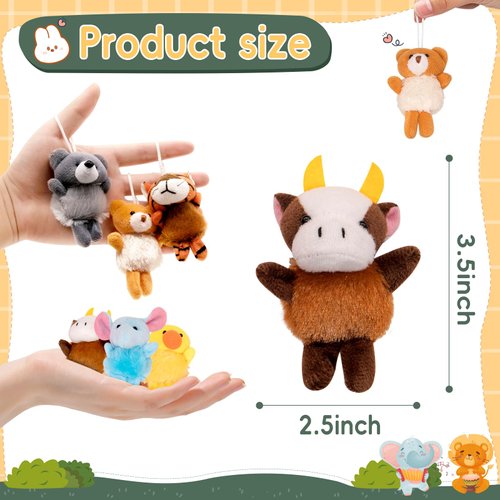 JoyRapt 24 Pack Small Stuffed Animals Bulk Gifts for Kids (2.3/2"-2.5/3.5" Each), Party Favors Toys for Girls, Easter Basket Stuffers Christmas Stocking Plushies (24PCS)