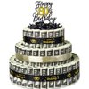 BUAEL Happy Birthday Gift Can Be 80 Age 3 Layers Of Black Gold Cake Filled With Cash Happy Birthday Day Money Cake Gift Party Supplies Money Gift Ideas For Birthday Cake