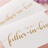 MAGJUCHE to My Father-in-Law, Mother-in-Law Wedding Day Cards Set from The Bride and Groom, Gold Foil Wedding Cards for in Laws