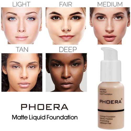 PHOERA Foundation Full Coverage,PHOERA CC Cream Color Correcting Anti Aging Hydrating Serum &SPF 25+,PHOERA Makeup Wrinkles Matte Natural Finish for a Flawless Complexion(103+120/Warm peach+Nude)
