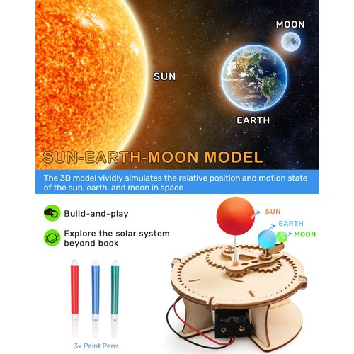 Poraxy 5 Set STEM Science Kits for Kids Age 5-7 8-12, Wooden Building STEM Projects, 3D Puzzles, Experiment Crafts Model, Toys for Ages 8-13, Gifts for Boys and Girls 6 7 8 9 10 11 12 13 Years Old