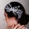 BERYUAN Bridal Hair Comb for Bride Bridesmaid Pearls Beads Hair Comb SILVER