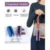 Meiiy Chapstick Holder Lip Balm Sleeve Pouch Lipstick Holder Bag Lip Gloss Holder With Hook Stocking Stuffers Gift for Women (Blue，purple)