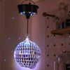 6RPM Rotating Disco Ball Mount Electric Motor with Lights 4 Colors for 6 8 12 Inch (Not Included) 2 Mode Christmas Party DJs Bands Pubs Weddings Night Clubs (Battery Style)